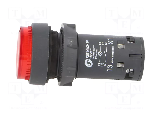 SCHNEIDER ELECTRIC Interruptor de presión Harmony XB7 22mm Rojo LED 24V