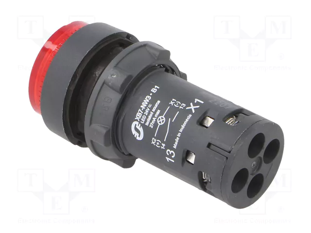 SCHNEIDER ELECTRIC Interruptor de presión Harmony XB7 22mm Rojo LED 24V