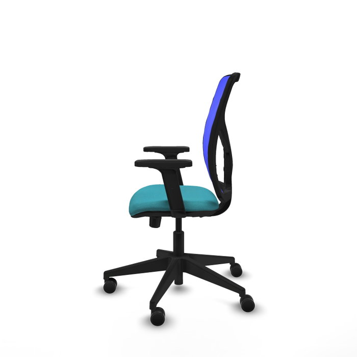 PIQUERAS Y CRESPO Silla de oficina Motilla con mecanismo Sincro/Traslack, Turquesa y Azul