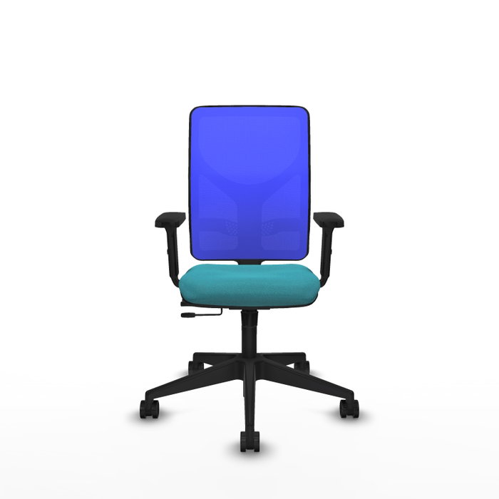 PIQUERAS Y CRESPO Silla de oficina Motilla con mecanismo Sincro/Traslack, Turquesa y Azul