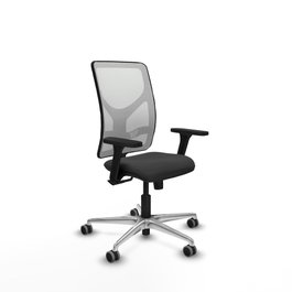 PIQUERAS Y CRESPO Silla de oficina Motilla con mecanismo Sincro, Gris oscuro y Blanco