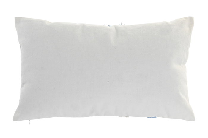 DKD Home Decor Cojín de Poliéster con Aplicaciones Blanco 50x30 cm