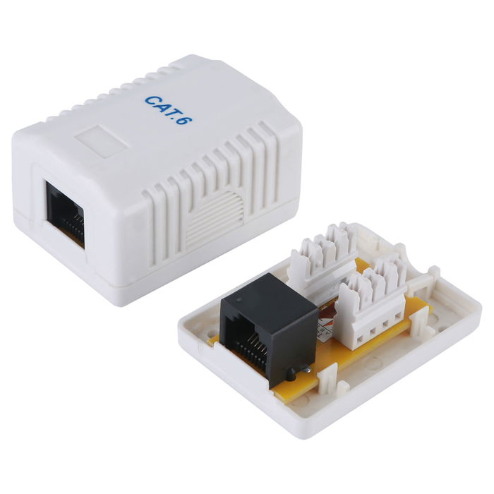 EQUIP 235213 Caja de superficie Cat6 1xRJ45 UTP RAL 9010 Blanco