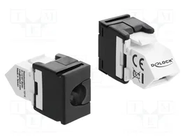 DeLOCK 90936 Módulo Keystone RJ45 a LSA Cat.6 45° plano sin blindaje negro/blanco
