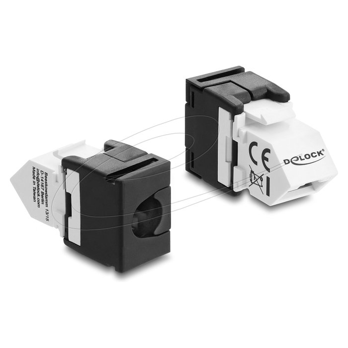 DeLOCK 90936 Módulo Keystone RJ45 a LSA Cat.6 Plano Negro/Blanco DeLOCK 90936 Módulo Keystone RJ45 a LSA Cat.6 Plano Negro/Blanco