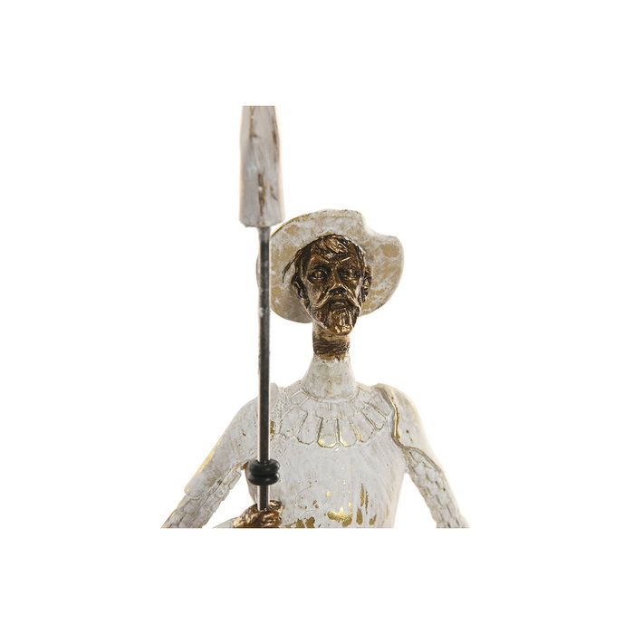 DKD Home Decor Figura de Resina Blanco y Dorado 9x8x25 cm DKD Home Decor Figura de Resina Blanco y Dorado 9x8x25 cm