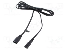 POS Cable de alimentación H03VVH2-F 2x0,75mm2 IEC C7 hembra a IEC C8 macho 3m