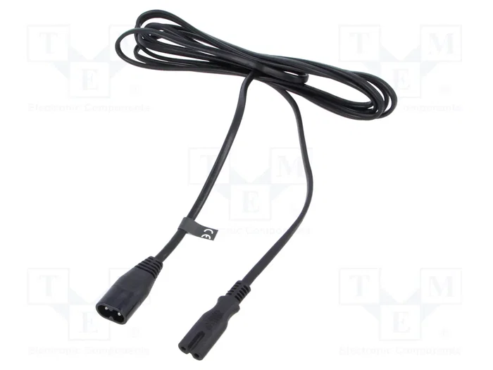 POS Cable de alimentación H03VVH2-F 2x0,75mm2 IEC C7 hembra a IEC C8 macho 3m POS Cable de alimentación H03VVH2-F 2x0,75mm2 IEC C7 hembra a IEC C8 macho 3m