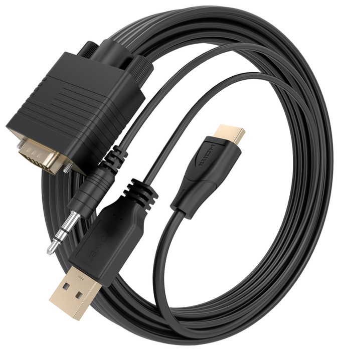Aisens Cable Conversor HDMI a SVGA con Audio y USB, 2m, Negro Aisens Cable Conversor HDMI a SVGA con Audio y USB, 2m, Negro