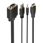 Aisens Cable Conversor HDMI a SVGA con Audio y USB, 2m, Negro