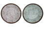 DKD Home Decor Set de Platos de Melamina Surtido Azul y Blanco 12 Piezas