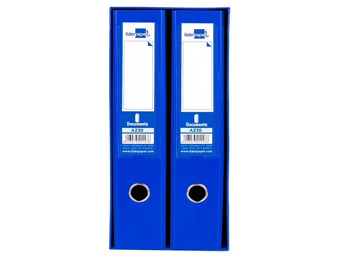 Liderpapel Archivador Folio 2 Anillas Mecanismo de Palanca 75mm Azul