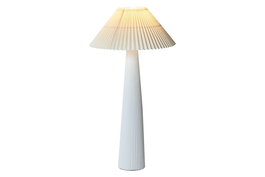DKD Home Decor Lámpara de Pie Urban Beige - Lámpara de Salón Alto 102 cm, Base Cerámica, Pantalla de Poliéster, Bombilla E27 Incluida