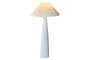 DKD Home Decor Lámpara de Pie Urban Beige - Lámpara de Salón Alto 102 cm, Base Cerámica, Pantalla de Poliéster, Bombilla E27 Incluida