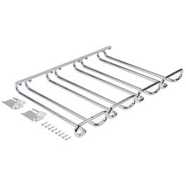 Emuca Soporte para copas para muebles de 4 líneas, longitud 280mm, Acero, Cromado