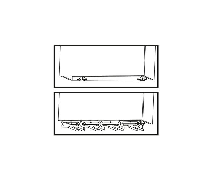 Emuca Soporte para copas para muebles de 4 líneas, longitud 280mm, Acero, Cromado