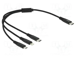 DeLOCK Cable de carga 3 en 1 USB Type-C a Lightning/Micro USB/USB Type-C 30 cm