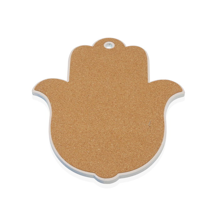 Versa Salvamantel Mano Azul Cerámica Base Corcho 18x23 cm (4 Unidades)