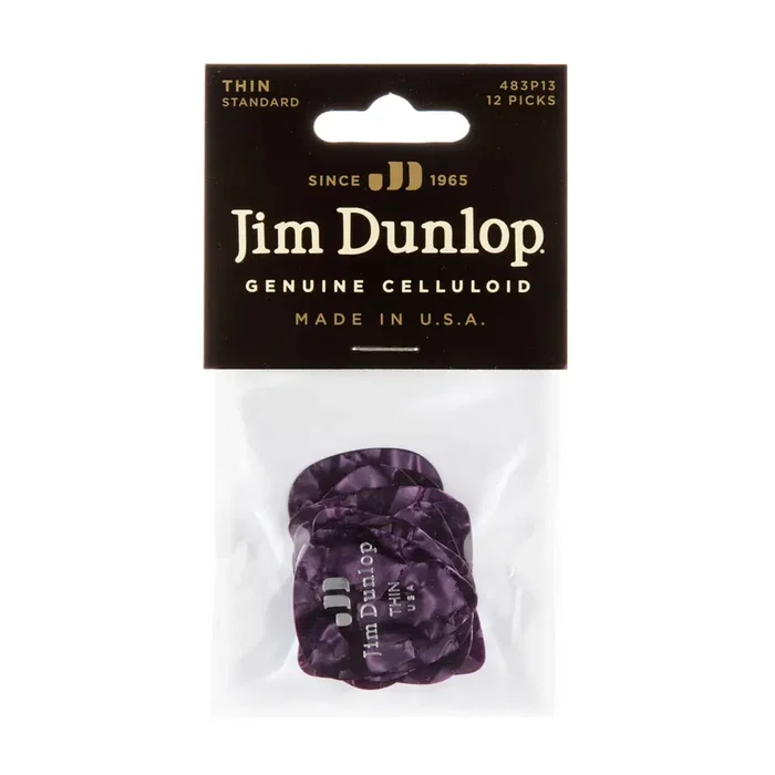 Dunlop Púas Genuine Celluloid Classic Tuquoise - Thin Pack 12 Unidades