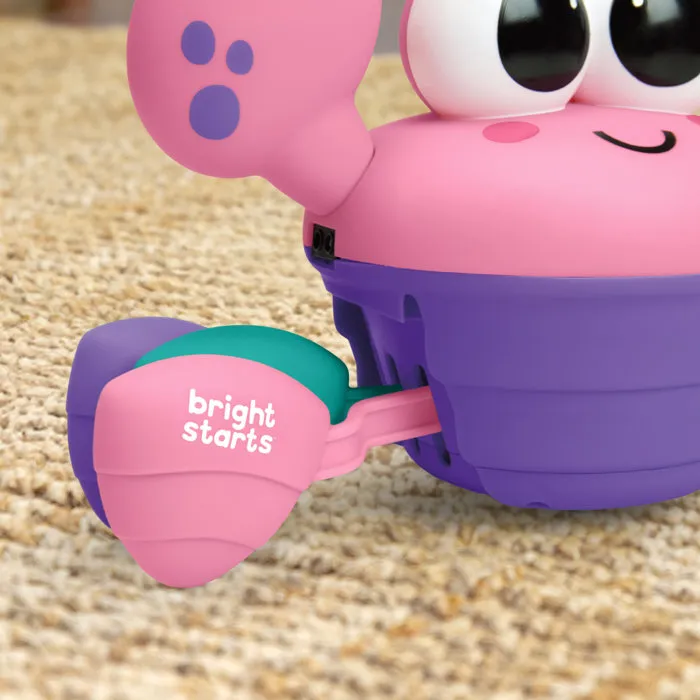Bright Starts BRI17635013 Cangrejo Musical para Bebés 6 Meses+, Juguete de Desarrollo Motor con Sensores de Obstáculos, Rosa
