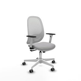 PIQUERAS Y CRESPO Silla de oficina Cilanco con mecanismo Sincro, Gris claro y Blanco