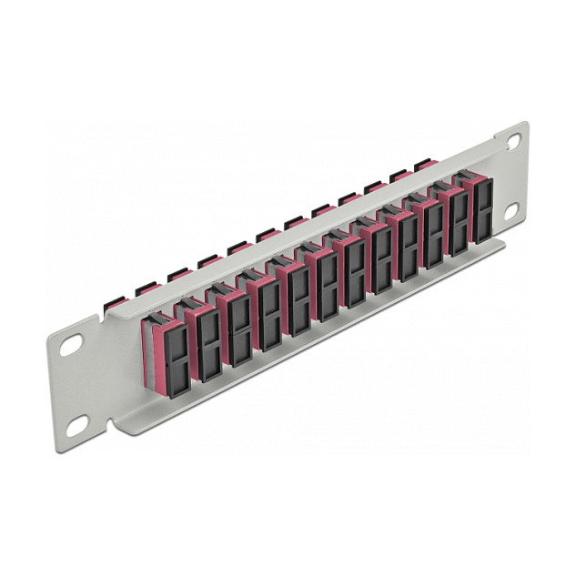 DeLOCK Patchpanel de fibra óptica 12 puertos SC Duplex 10 pulgadas Gris/Violeta
