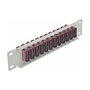 DeLOCK Patchpanel de fibra óptica 12 puertos SC Duplex 10 pulgadas Gris/Violeta