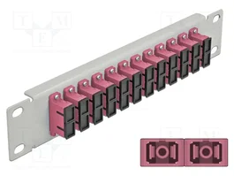 DeLOCK Panel de conexión de fibra óptica 10″ 12 puertos SC Duplex gris