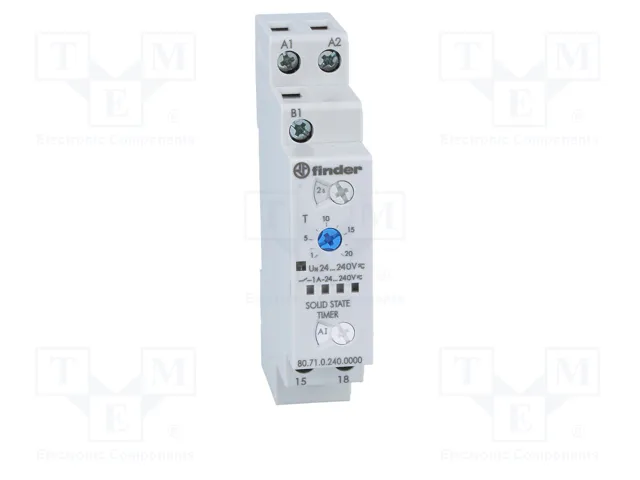 FINDER Relé de tiempo Serie 80, 24-240V AC/DC, SPDT FINDER Relé de tiempo Serie 80, 24-240V AC/DC, SPDT