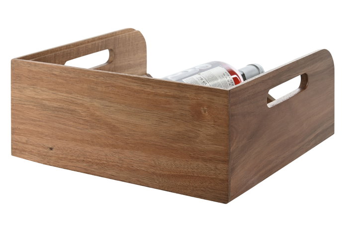 DKD Home Decor Botellero de Acacia de 3 Compartimentos, Apilable Natural