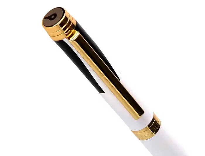 Belius Dualita Bolígrafo Cuerpo Blanco Tinta Azul Diseño Elegante Contemporáneo 1 mm