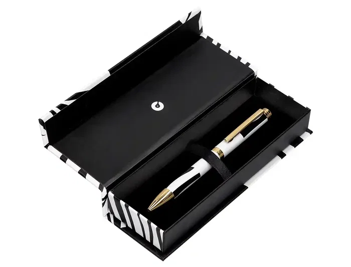 Belius Dualita Bolígrafo Cuerpo Blanco Tinta Azul Diseño Elegante Contemporáneo 1 mm