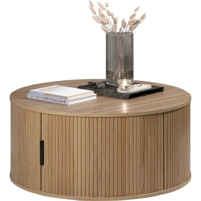 Trendteam Mesa de Centro Redonda MDF Roble Essential 80 cm RON234311451