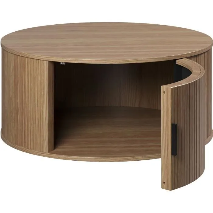 Trendteam Mesa de Centro Redonda MDF Roble Essential 80 cm RON234311451