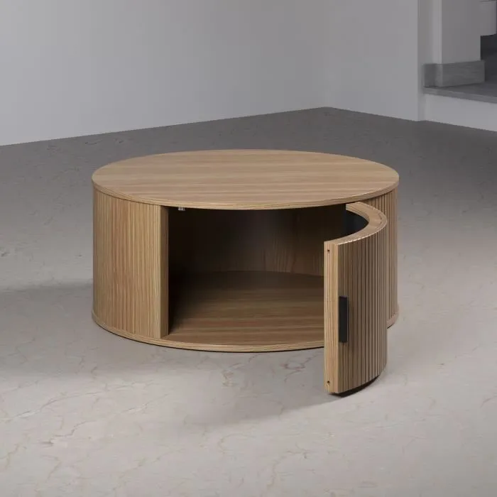 Trendteam Mesa de Centro Redonda MDF Roble Essential 80 cm RON234311451