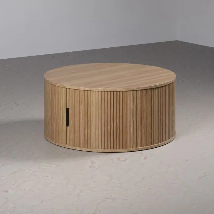 Trendteam Mesa de Centro Redonda MDF Roble Essential 80 cm RON234311451