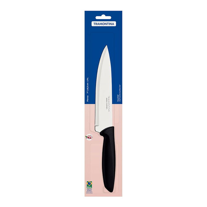 Tramontina Cuchillo Chef Plenus Negro 180 mm Acero Inoxidable