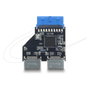 DeLOCK 67342 Adaptador USB 5 Gbps de 20 pines a 2 x USB Tipo-E