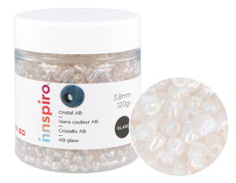 Innspiro Rocalla de Vidrio Redonda Aurora Boreale Transparente 3,8mm 120g