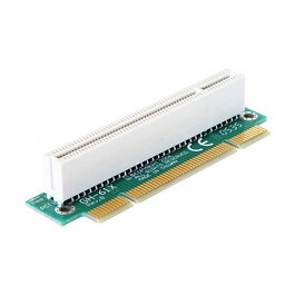 DeLOCK Riser PCI - Adaptador de tarjeta PC Card 32-bit a PCI, 90 grados hacia la izquierda, factor de forma 1U, interno, Plug and Play para PC