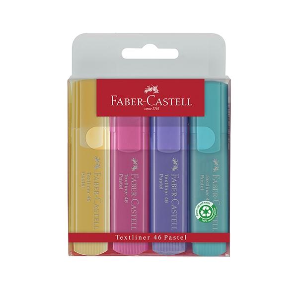 Faber-Castell Estuche de 4 Marcadores Fluorescentes Textliner Surtido Pastel