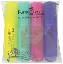 Faber castell Rotulador Textliner 46 Fluorescente Pastel Estuche 4 Unidades Colores Surtidos
