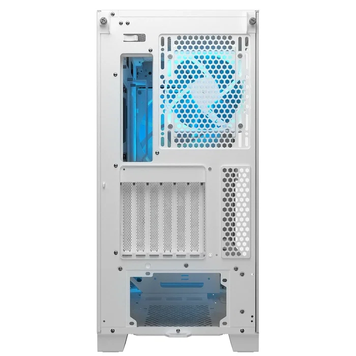 Cougar CGR-5YA6W-RGB Caja Midi Tower Blanco Airface para Gaming con ARGB, Ventana Lateral de Cristal Templado, 2 Ventiladores 180mm, 7 Ranuras, ATX/EATX/microATX/Mini-ITX