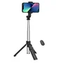 Celly CLICKSFSTICKBK Palo Selfie Inalámbrico con Trípode para Smartphones de hasta 7", Telescópico, Bluetooth, Negro