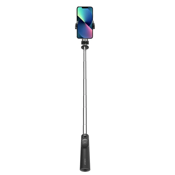 Celly CLICKSFSTICKBK Palo Selfie Inalámbrico con Trípode para Smartphones de hasta 7", Telescópico, Bluetooth, Negro