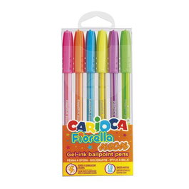 Boligrafo Carioca Fiorella Gel Neon Blister De 6