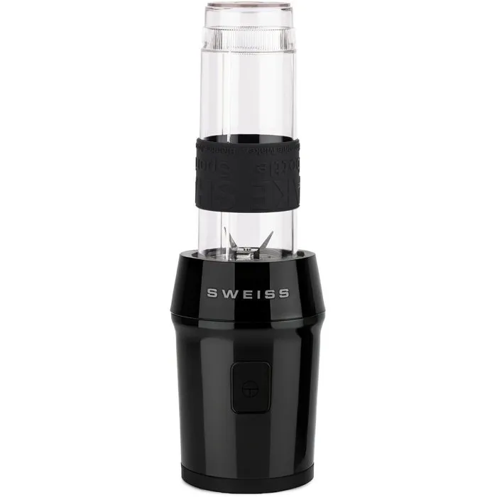 Sweiss MOOV9 Mini Licuadora Portátil - 300 W - 570 ml - 2 Botellas - Negra