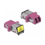 DeLOCK Acoplador de Fibra Óptica LC Duplex Multimodo Violeta con Protección Láser