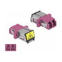 DeLOCK Acoplador de Fibra Óptica LC Duplex Multimodo Violeta con Protección Láser