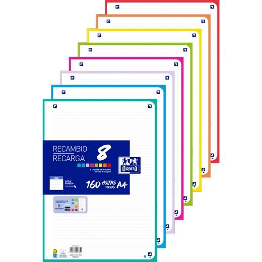 Recambio Oxford School Color 8 A4 160H 90Gr 4 Taladros Cuadric.5X5 (8 Colores En Banda) (Set de 15) Recambio Oxford School Color 8 A4 160H 90Gr 4 Taladros Cuadric.5X5 (8 Colores En Banda) (Set de 15)